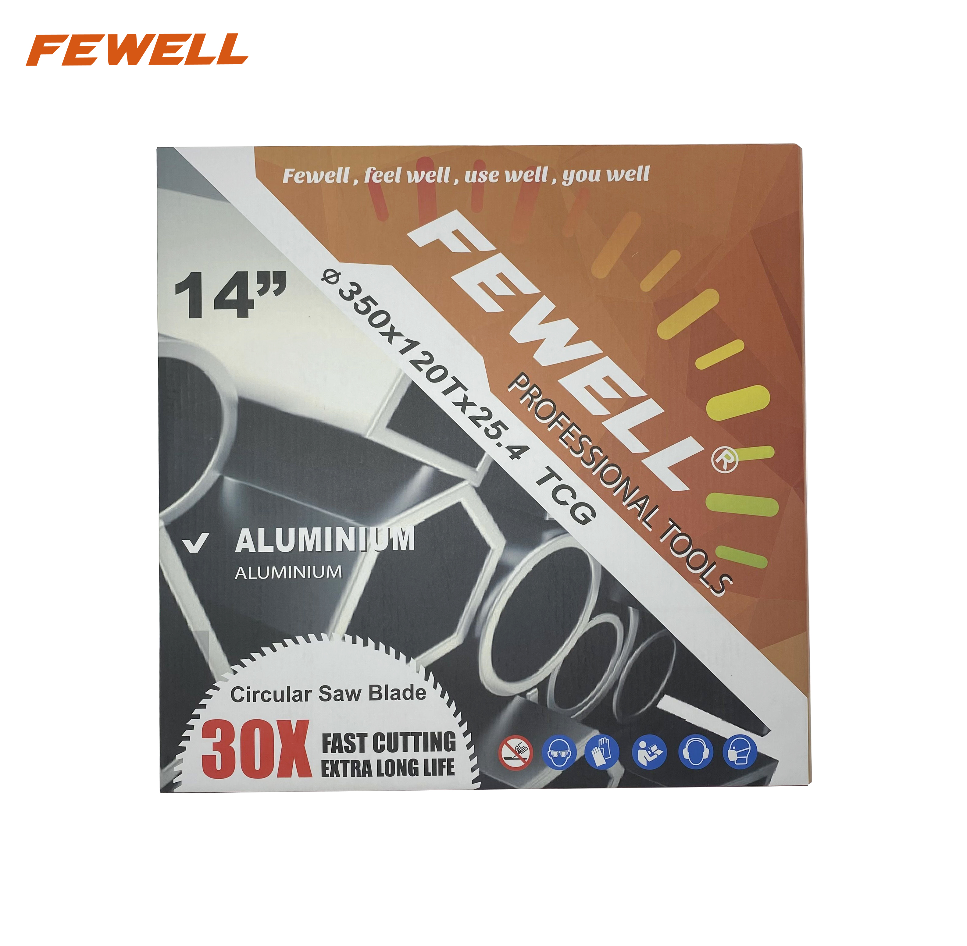 Пильный диск премиум-класса марки Fewell 14 дюймов 350 * 120T * 25,4 мм для резки алюминия