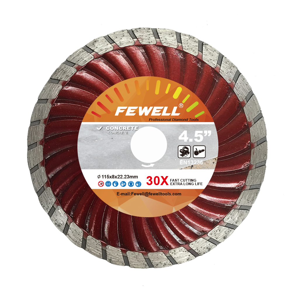4,5-дюймовый 115 * 8 * 22,23 мм горячий пресс спеченный алмазный пильный диск Wave turbo для резки бетона
