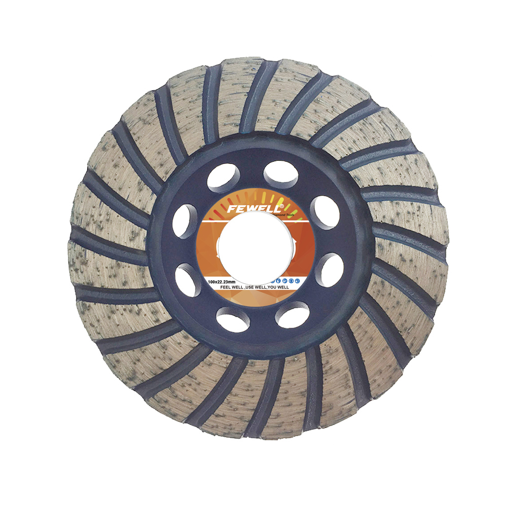 Чашечное колесо с алмазным турбонаддувом 4 дюйма 100 * 5 * 22,23 мм высшего сорта для шлифования каменного бетона