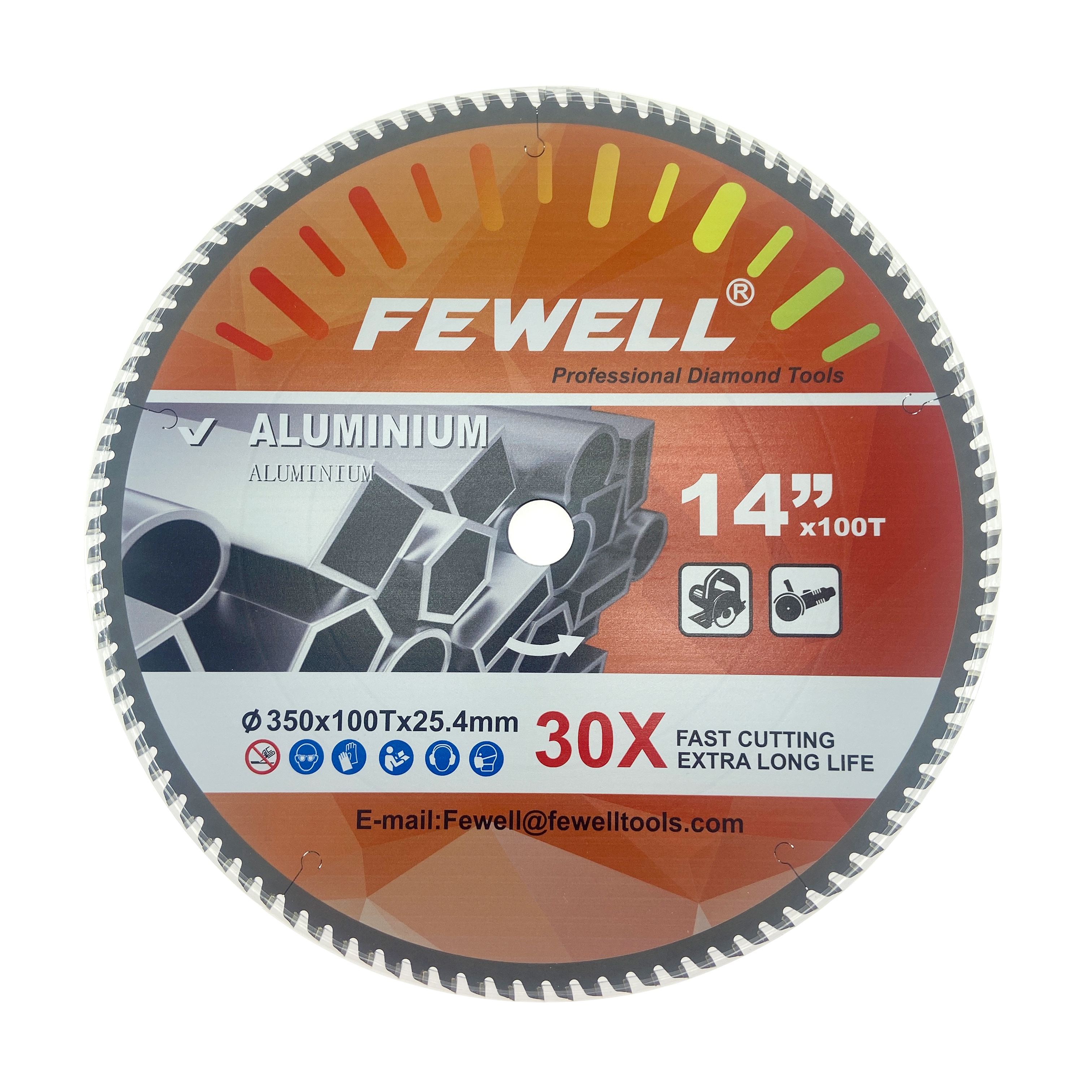 14-дюймовый 350 * 3,0 * 100T * 25,4 мм дисковый пильный диск tct для резки алюминия
