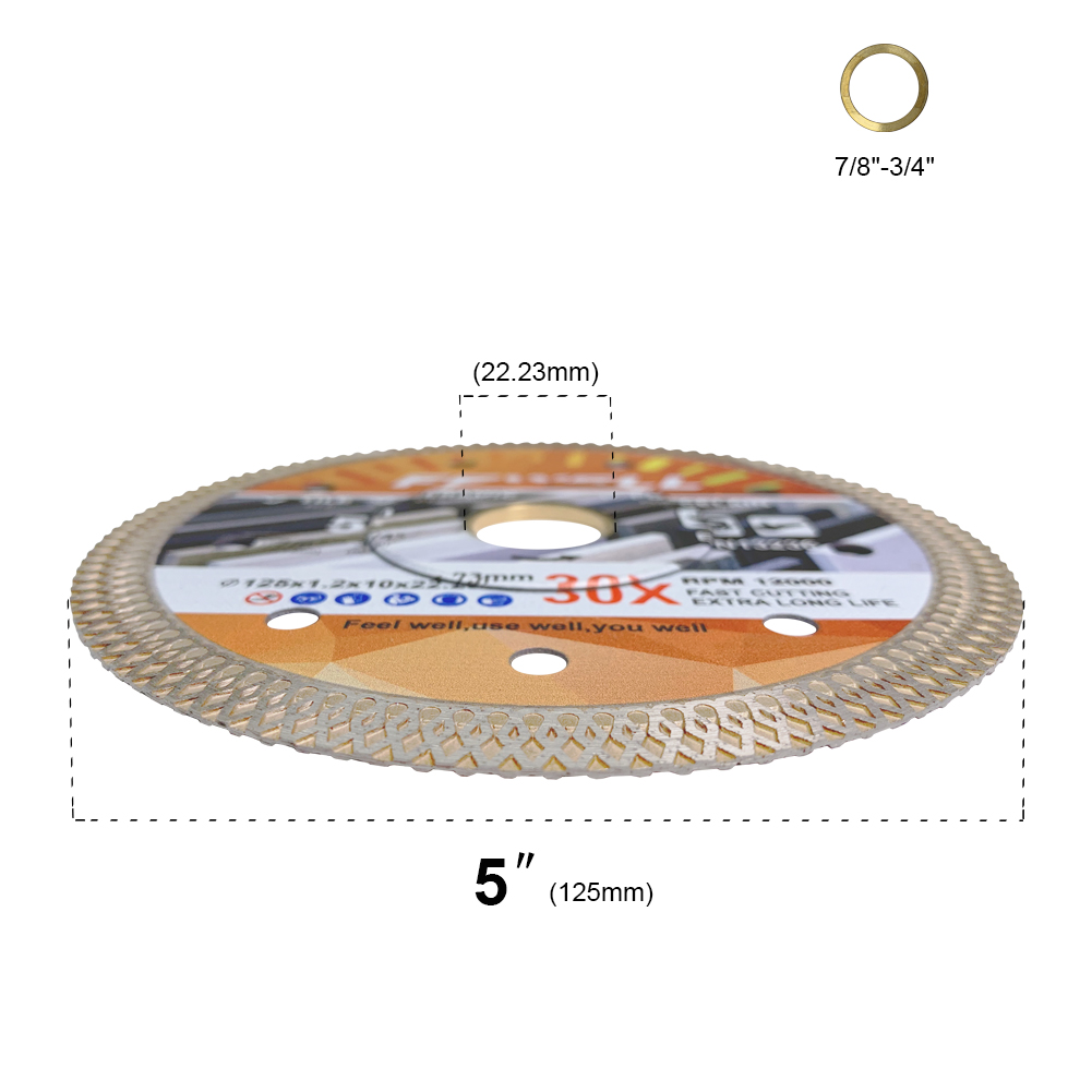 125*10*22,23 мм горячий пресс специальный ультратонкий турбо алмазный пильный диск для резки твердой керамической плитки