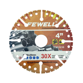 Вакуумный паяный сегментированный 4-дюймовый алмазный диск 100 * 20 мм для многофункционального многоцелевого использования, гранита, мрамора, кирпича, металла, нержавеющей стали