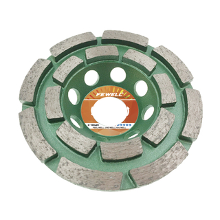 Серебряный паяный 4-дюймовый 100 ** 8 * 5 * 20 мм алмазный двухрядный шлифовальный круг для бетонного камня