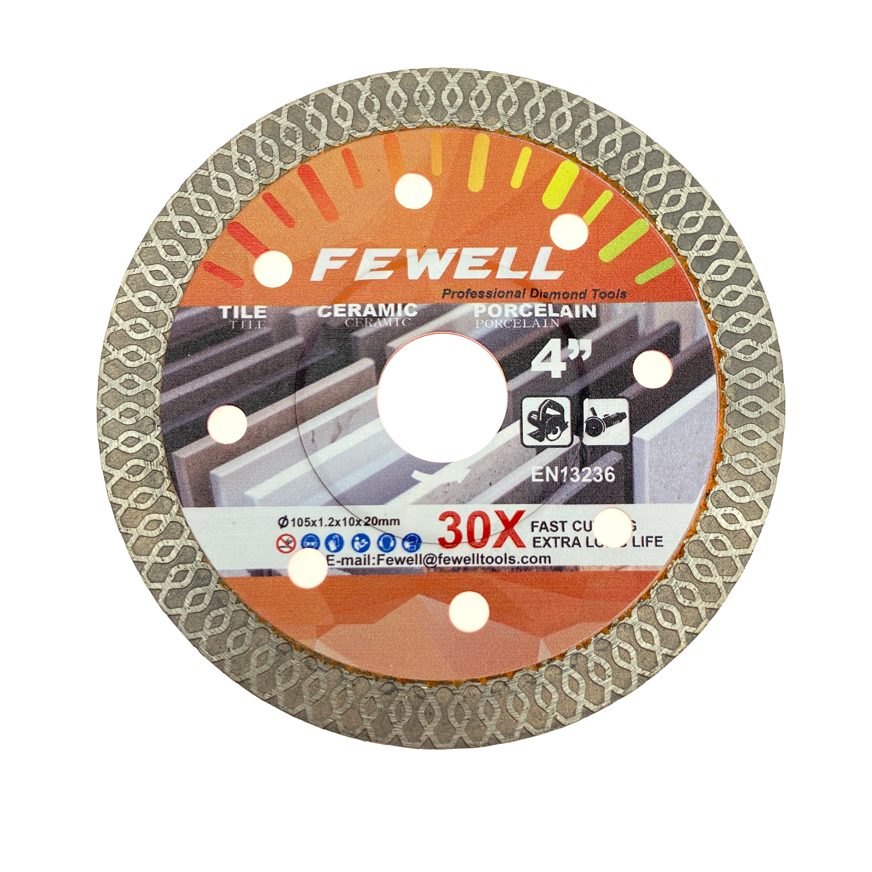 Горячий пресс, 4 дюйма, 105*10*20 мм, толщина 1,2, супер ультратонкий алмазный пильный диск X turbo для сухой резки керамической плитки, фарфора