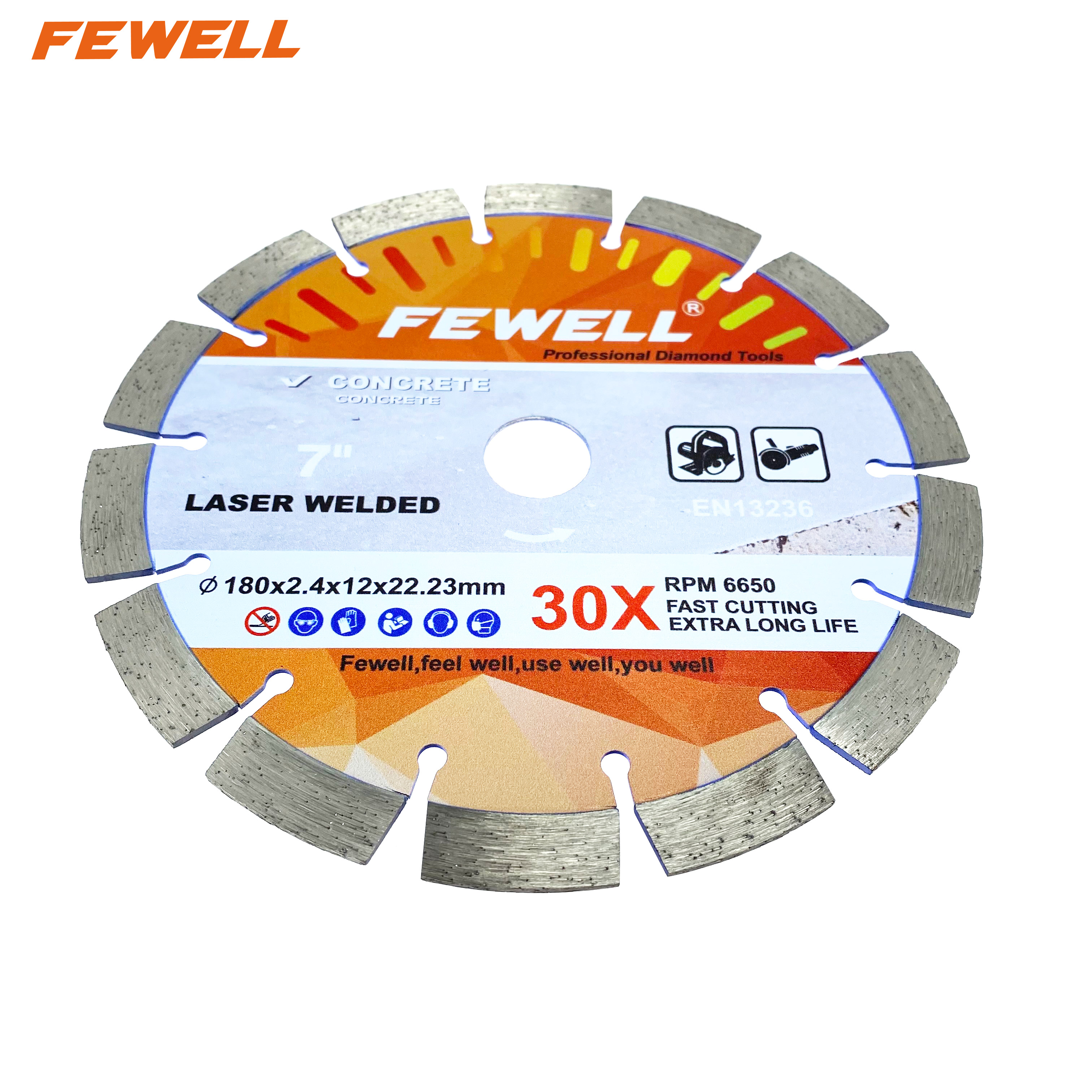 Лазерная сварка 7-дюймовый 180*2,4*12*22,23 мм сегментный дисковый алмазный пильный диск для резки бетона