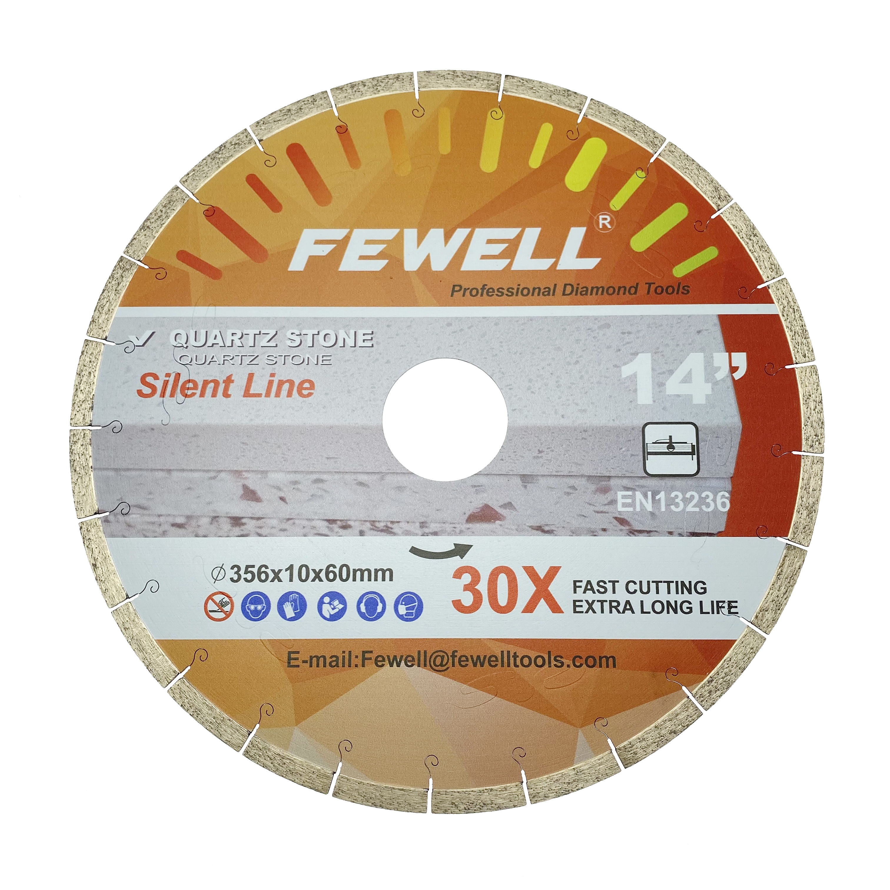 Silver Brazed Silent line 14 дюймов 350 * 10 * 60 мм алмазный диск для мокрой резки кварца